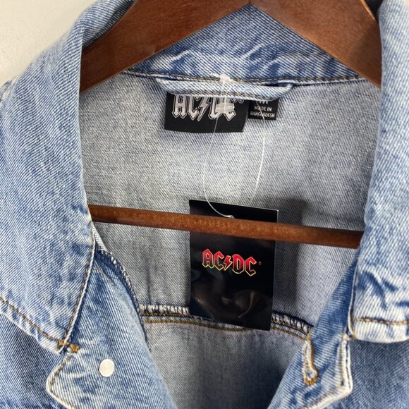 AC/DC Denim Jacket Back Tie Dye Detail - Picture 3 of 8